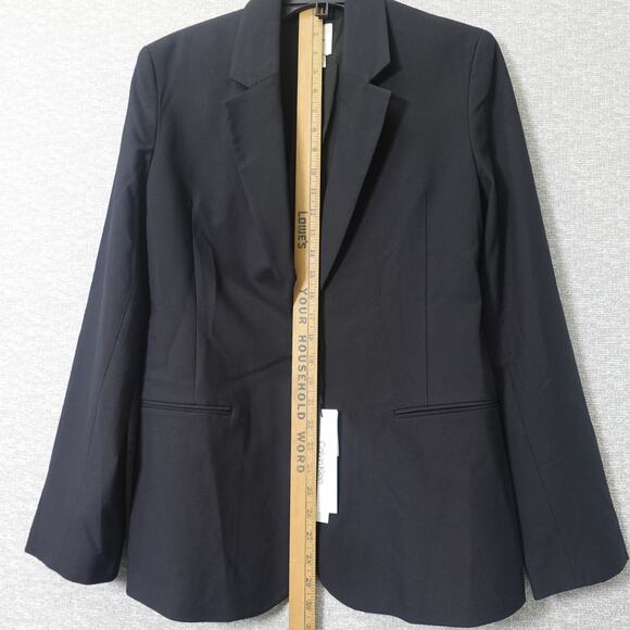 Calvin Klein Refined Stretch Cinched Blazer Women's Black Beauty - Size 6 - Picture 4 of 11